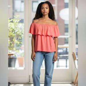 EUC Free Kisses Plus Size Bright Pink Sleeveless Top Blouse  On/Off Shoulder 3XL